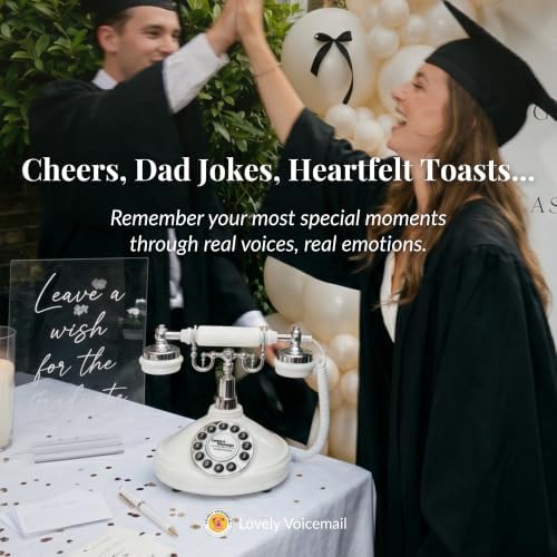 Audio Guest Book, Voicemail Phone Guestbook, White & Black