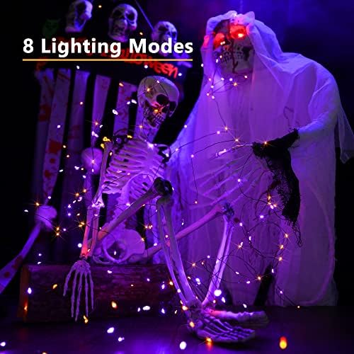 Brizled Orange & Purple Solar Halloween String Lights Outdoor Fairy Lights