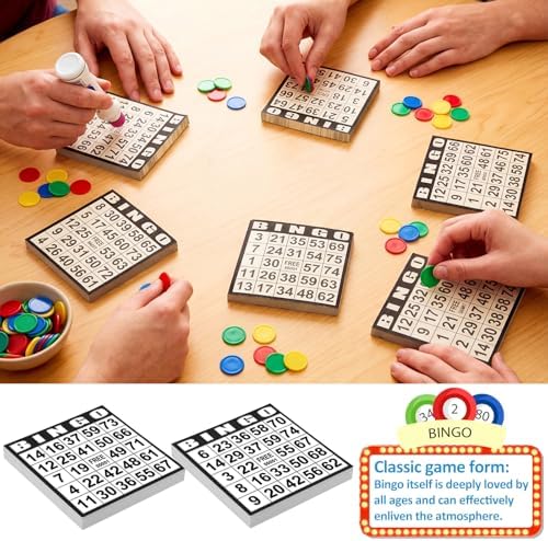 Harloon 1000 Sheets Disposable Bingo Game Cards, Black
