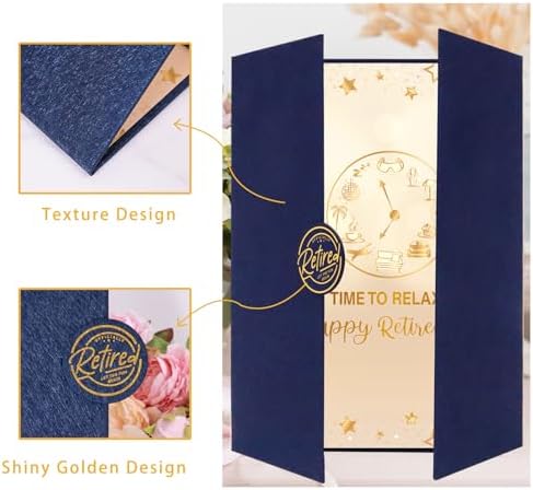 Blue Gold Retirement Party Decorations, Happy Retirement Guest Book