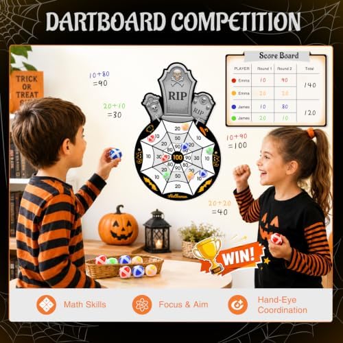 Halloween Games, Halloween Party Supplies Dart Board with 12 Sticky Balls