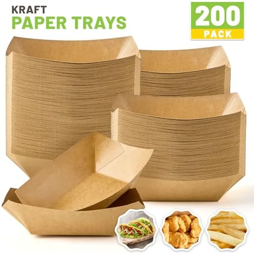 ZORRITA 200 Pack 1/2 Lb Small Paper Food Trays