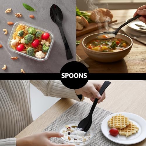 Plastic Serving Utensils, Disposable Tongs Spoons Forks for Food
