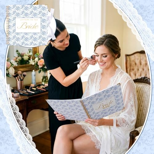 Humyoun Letters to Bride Scrapbook,12 X 12 Inch,Floral,Blue