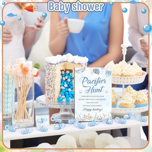 Thyle 51 Pcs Under the Sea Pacifier Hunt Baby Shower Games Set for Guest