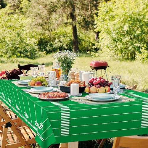 OHOME Football Party Decorations - Super Game Bowl Party Decorations 2027 - Disposable Tablecloth Plastic Table Covers for Football Game Birthday Football Parties Decor Supplies 54" X 108",2 Pack
