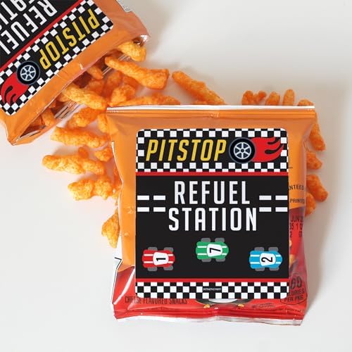 Race Car Chip Bag Stickers, 32 Count