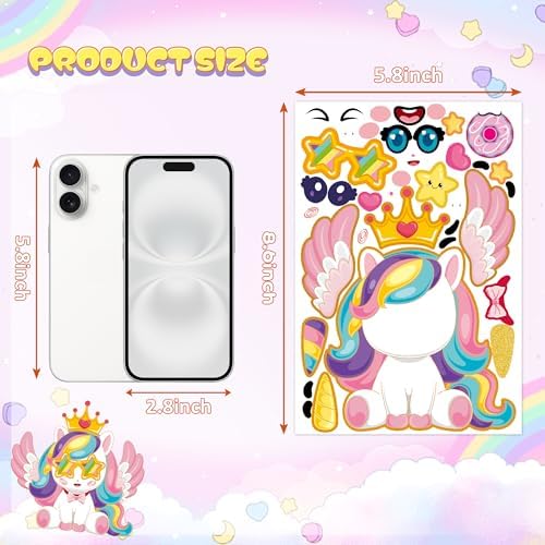 Unicorn Stickers 48 Sheets Unicorn Party Favors Crafts Kids Toddlers