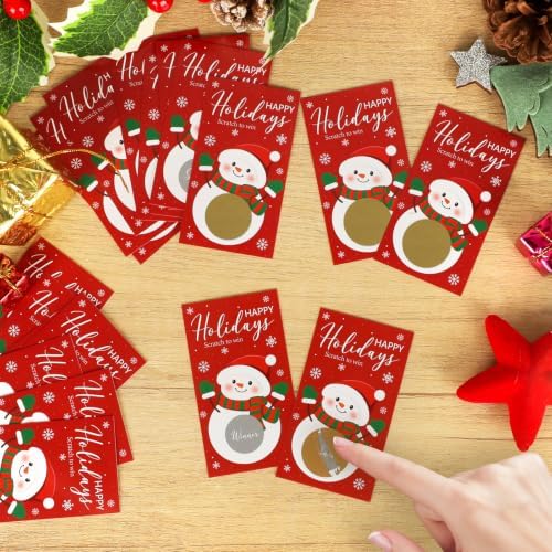 Christmas Scratch Off Cards, Fun Holiday Scratch Off Cards for Party, Christmas Lottery Tickets for Family Activities, Raffle Prize Card