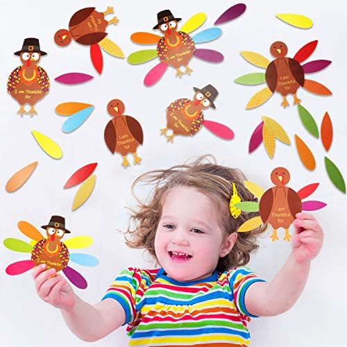 BBTO 36 Sets Thanksgiving Turkey Craft Kit Fall Craft, Classic Style