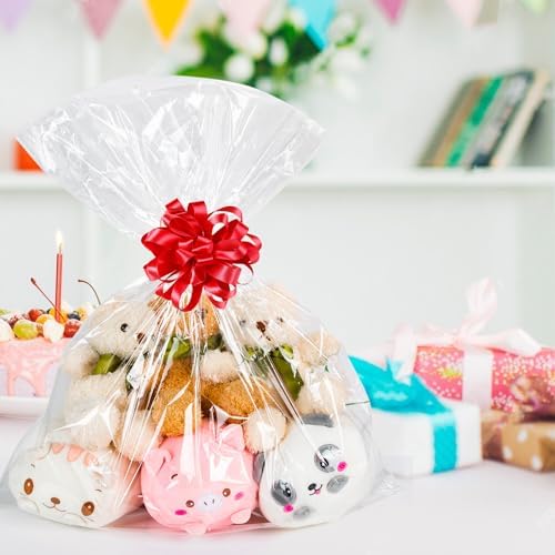 Labeol Clear Cellophane Bags 20Packs 24x30 Inch Gift Wrap
