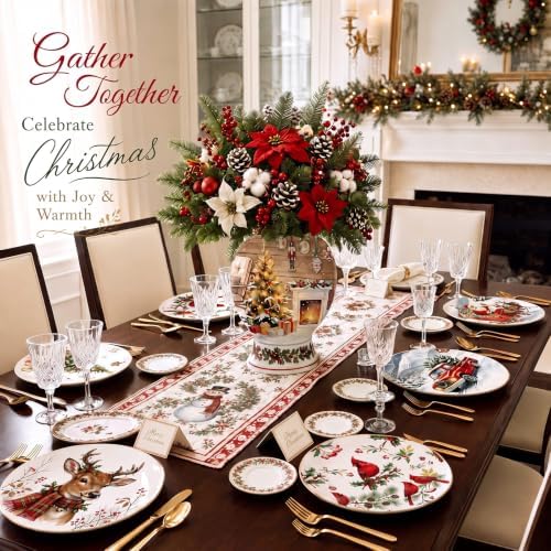 Tenzceur 48 Pack 24 Styles Vintage Christmas Napkins for Decoupage, 13 Inch