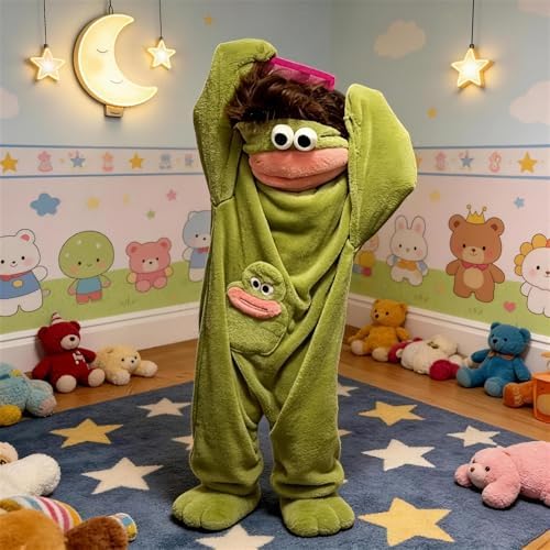 Big Mouth Monster Onesie Silly Monster Onesie Plush Onesie Pajamas Cozy Home Loungewear (No Shoes Included)