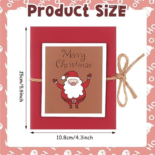Engrowtic Christmas Gift Card Book, Money Holders for Cash, 5 Slots, Santa