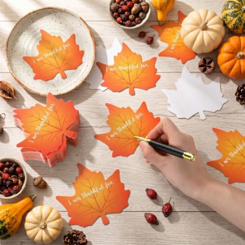 Qilery 100 Pcs Thanksgiving Table Place Cards Fall Maple Leaves Cutouts