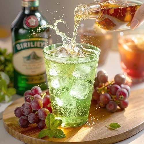 Glowserve 200 Pack 12 oz Green Disposable Plastic Cups Cocktail Glasses