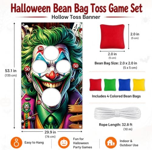 6Pcs Halloween Clown Bean Bag Toss Game Set