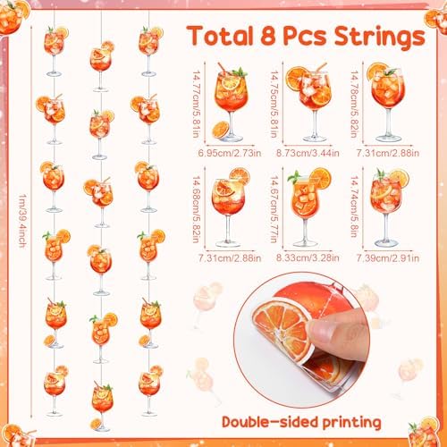 Xinnun 8 Pcs Sunset Party Decorations Tequila Sunrise Banners Garlands