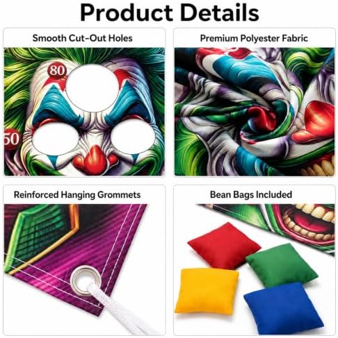 6Pcs Halloween Clown Bean Bag Toss Game Set