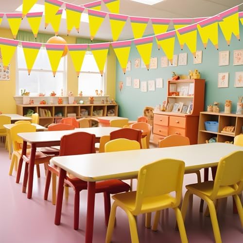 Vitalcozy 5 Pcs 49 ft Back to School Pencil Banners Pencil Classroom Decor