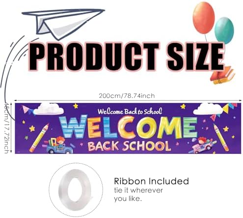 Nuxovilar 78x17" Welcome Back to School Banner