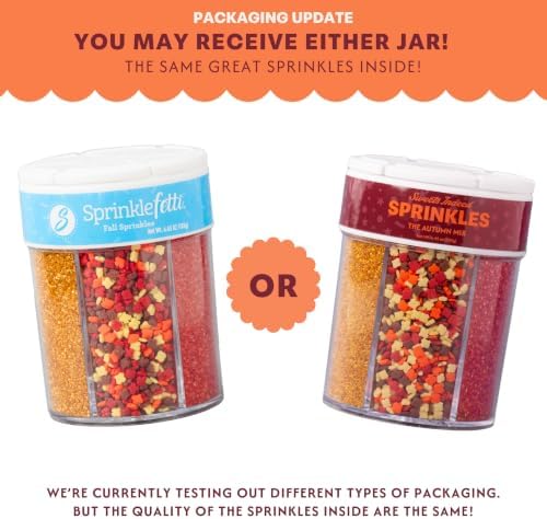Sweets Indeed Fall Sprinkles 6 Cell Jar, Sugar, Jimmies & Shapes, 6.45 oz
