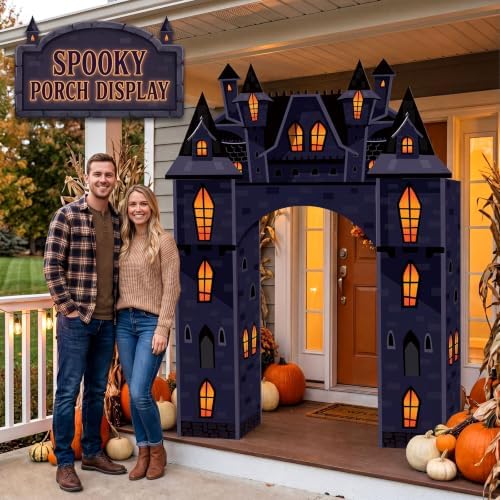 Pajean Halloween Castle Archway 68x52 Inch Haunted House Cardstock Doorway