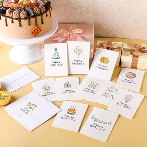AmazingSpark 120 Kit Happy Birthday Cards Bulk with Envelopes 4.8 x 6.8''
