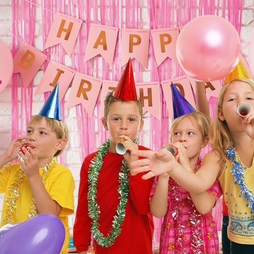 10 Pack Backdrop Party Decorations Pink Tinsel Curtain Party Backdrop Foil Fringe Birthday Decorations Photo Booth Streamer Backdrop Pink Theme Bachelorette Graduation Party Decorations