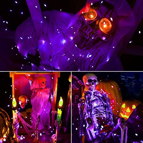 Brizled Solar Halloween Purple Fairy Lights, Outdoor Halloween String Light