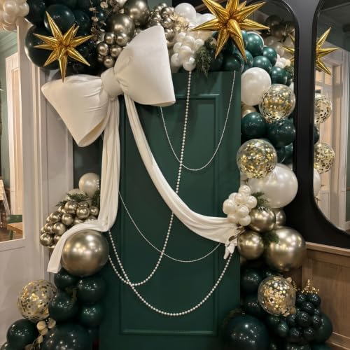 Emerald Green Gold Balloons Arch Kit for Wedding Birthday Party Decor