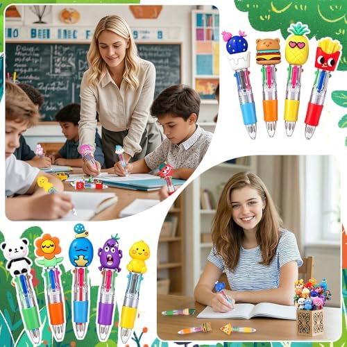 30pcs Mini Multicolor Pens 4-in-1 Cute Fun Pens for Students Teacher Gift