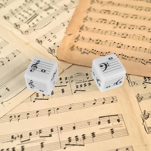 oyeftp Fun Five-Line Staff Music Note Dice for Theory Learning, Large 20mm Educational Dice Set, Includes Treble Clef & Bass Clef Dice for Classroom Music Games