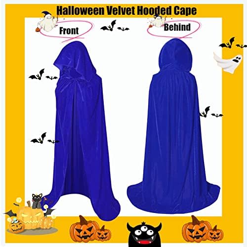 Hooded Cloak Long Velvet Cape for Christmas Halloween Cloak Costumes Hooded Cape Masquerade Dress Up