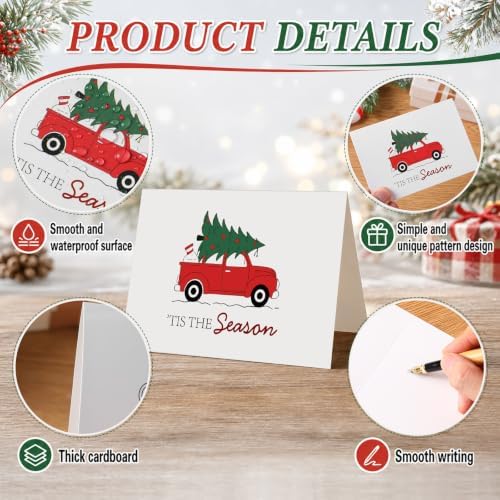 AmazingSpark 120 Pack Christmas Cards with Envelope Bulk White Xmas