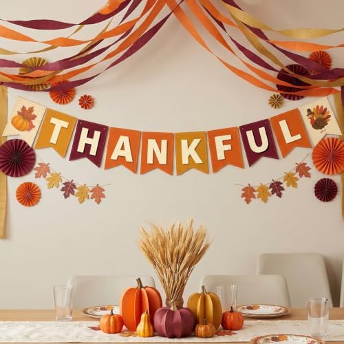 Thankful Banner Thanksgiving Party Decorations