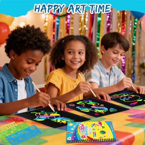 ZMLM Scratch Paper Art-Crafts Gift: 2 Pack Rainbow Notebooks Supplies Toys