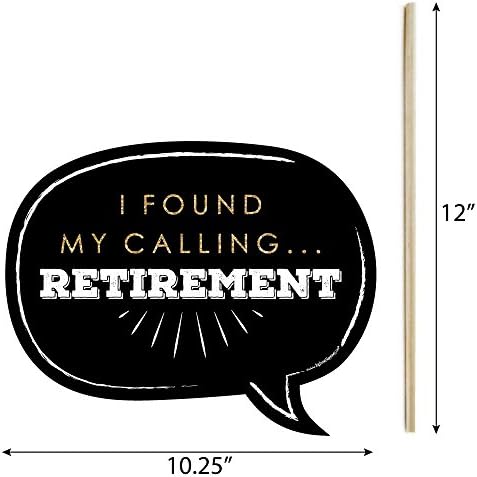 Funny Happy Retirement Party Photo Booth Prop Kit, DIY Setup - 10pc