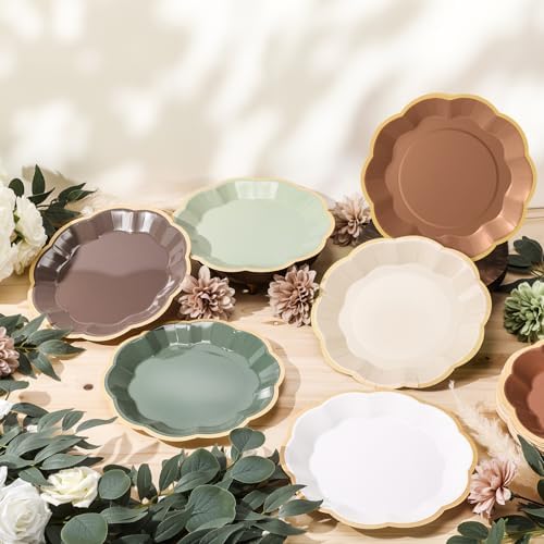 72 Pcs Woodland Paper Plates 9 Inch Disposable