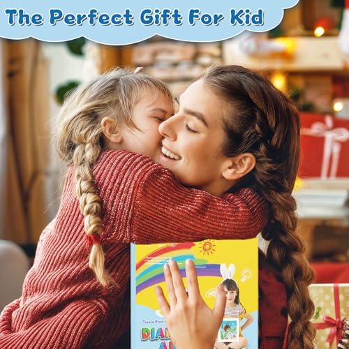 Gnome Diamond Art Kits for Kids with Frame, American Flag Diamond Painting Kits for Kids Ages 4-8-12, 4th of July Easy Diamonds Gem Art Crafts for Girls Boys, Gift Package for and Home Decor(7x7inch)
