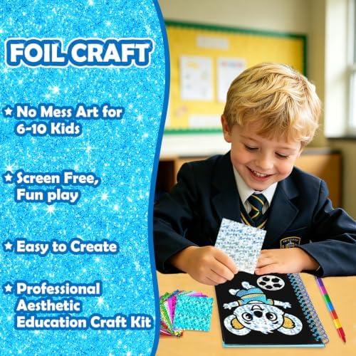 FUNNYB&G Foil Art Craft Kit for Kids, Sparkly Birthday Gift Toy for Boys