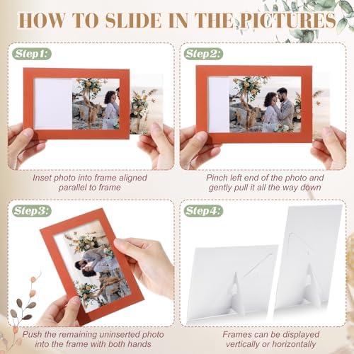 AmazingSpark 50 Pcs Paper Photo Frames 4x6 Bulk with Stands, Boho