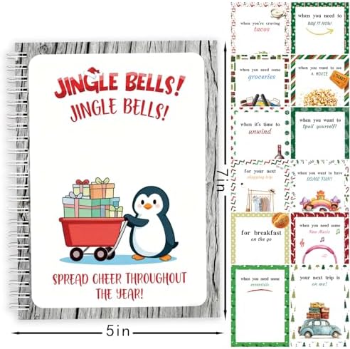Christmas Gift Card Book - Surprises on Every Page, DIY Spiral-Bound Merry Christmas College Survival Kit, Greeting Card Book for Students & Graduation Gifts (S25)