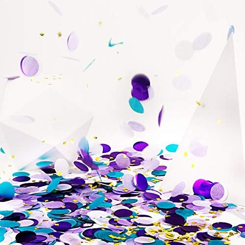TecUnite Purple Teal Confetti Tissue Table Confetti, 2.5 cm