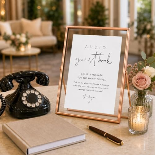 Calculs Audio Guest Book Sign, Copper 8x10 Floating Picture Frame