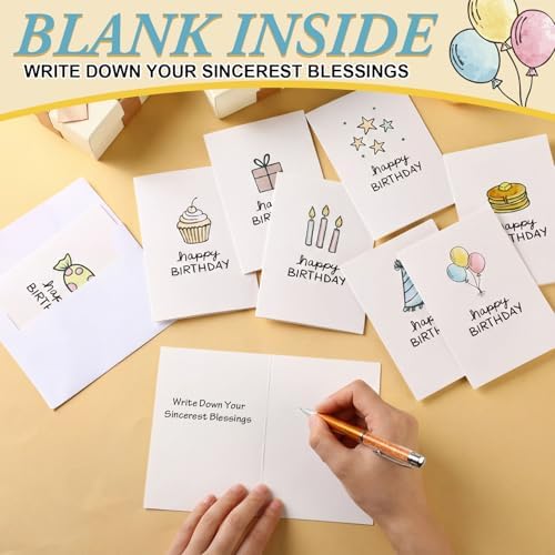 AmazingSpark 120 Kit Happy Birthday Cards Bulk with Envelopes 4.8 x 6.8''
