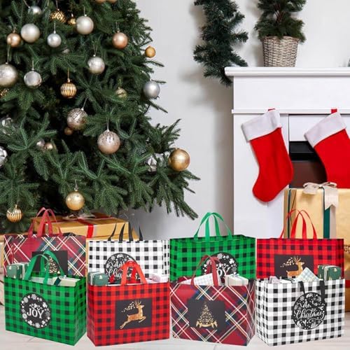 Heetobcos 16 Pack 17" Extra Large Christmas Gift Bags with Handle