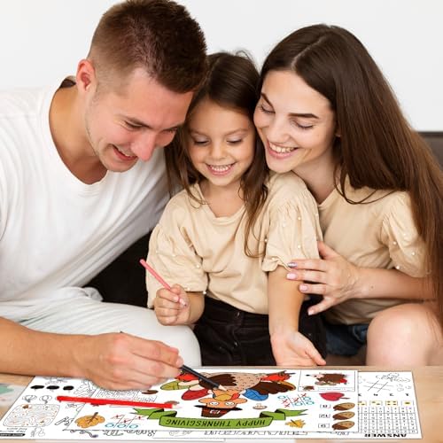 24 Pack Thanksgiving Paper Coloring Placemats for Thanksgiving Place Mats Turkey Paper Placemats Crafts for Coloring Activity