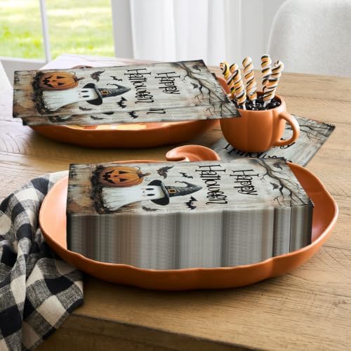 Horaldaily 50Pcs Halloween Paper Napkins, Ghost Happy Halloween