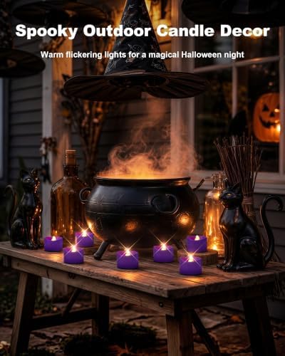 Homemory 50-Pack Purple Flameless Battery Tea Light Candles, 200+ Hours